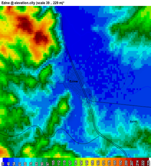 Ezine elevation map