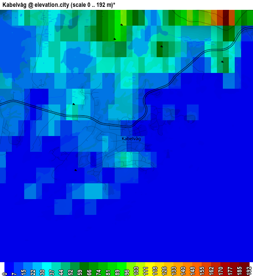 Kabelvåg elevation map