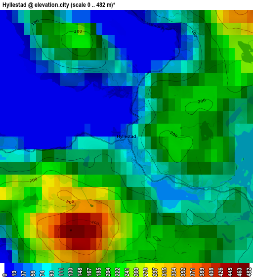 Hyllestad elevation map