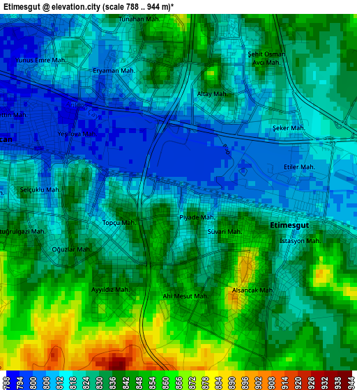 Etimesgut elevation map