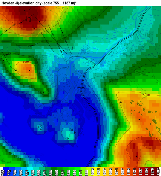 Hovden elevation map