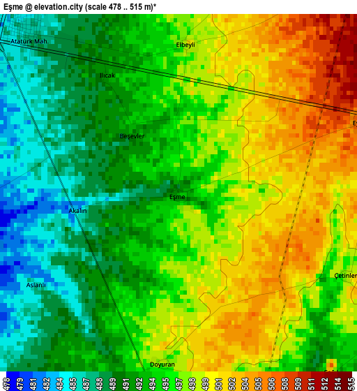 Eşme elevation map