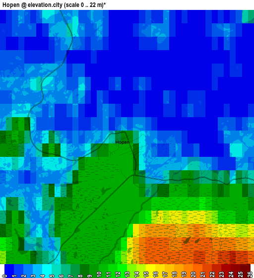 Hopen elevation map