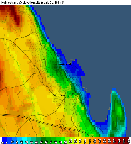 Holmestrand elevation map