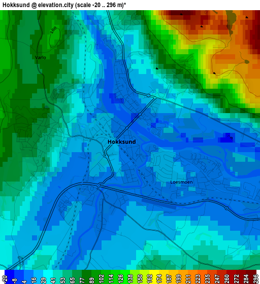 Hokksund elevation map