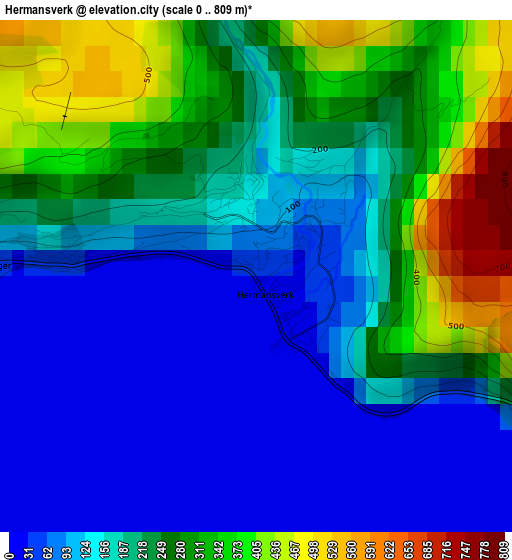 Hermansverk elevation map