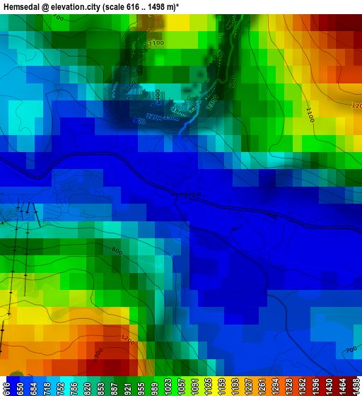 Hemsedal elevation map