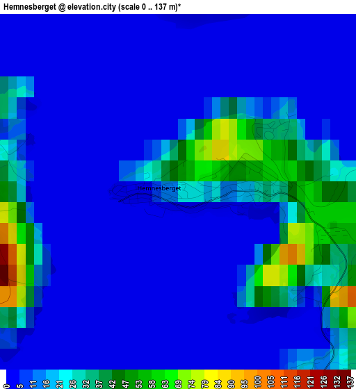 Hemnesberget elevation map