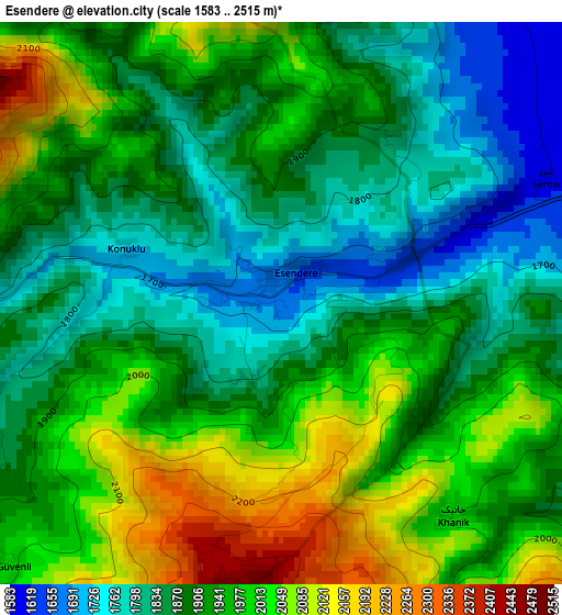 Esendere elevation map