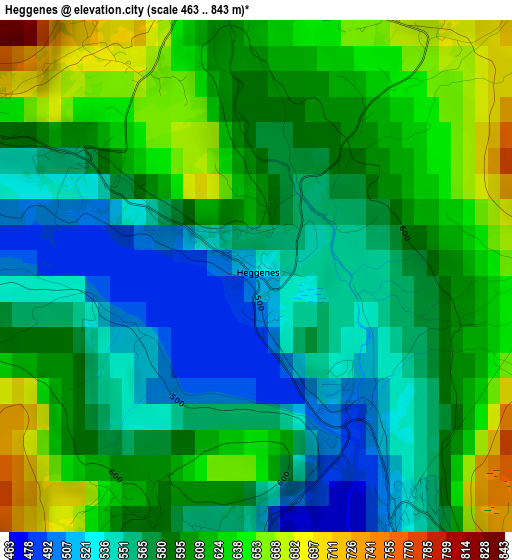 Heggenes elevation map