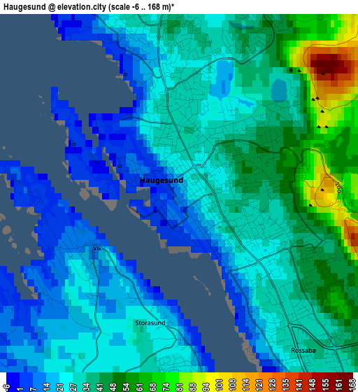 Haugesund elevation map