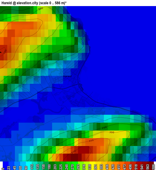 Hareid elevation map