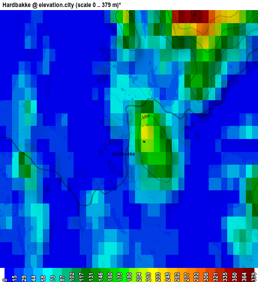 Hardbakke elevation map