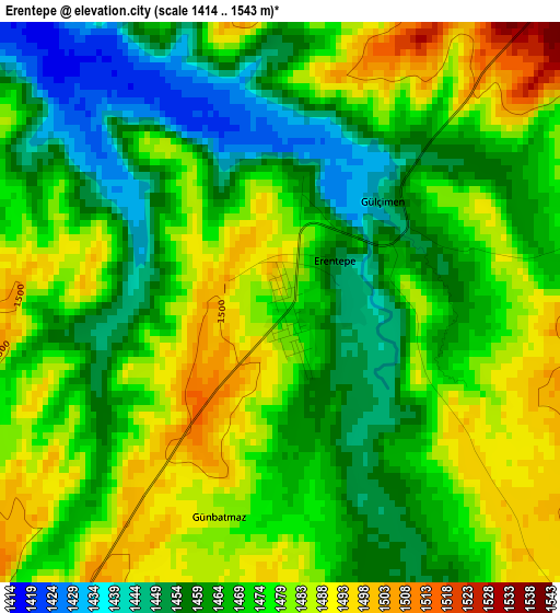 Erentepe elevation map