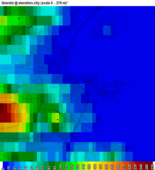 Gravdal elevation map