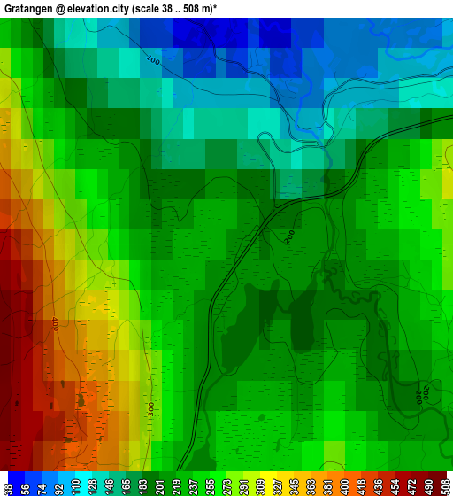 Gratangen elevation map