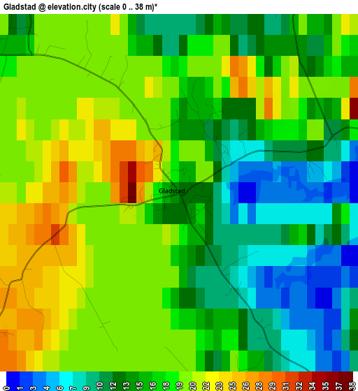 Gladstad elevation map