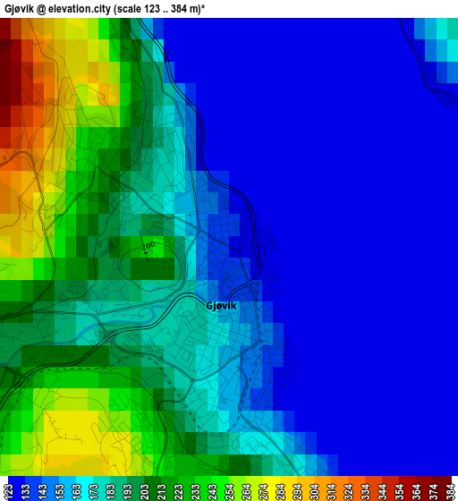 Gjøvik elevation map