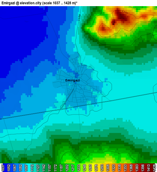 Emirgazi elevation map