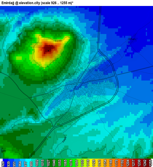 Emirdağ elevation map