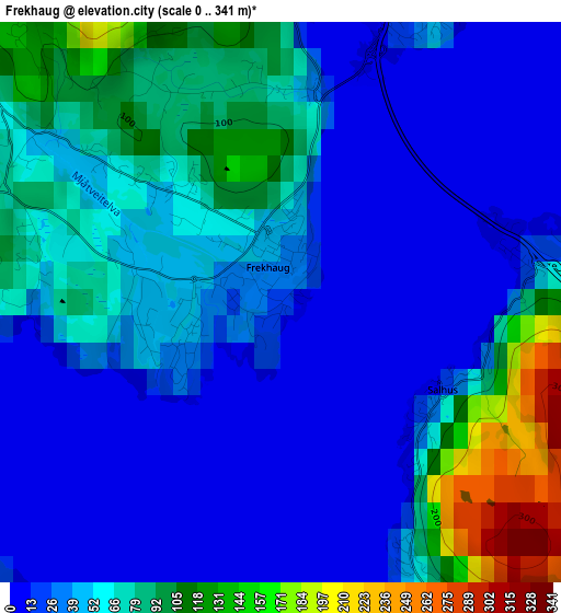 Frekhaug elevation map