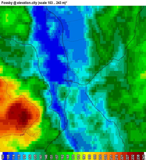 Fossby elevation map