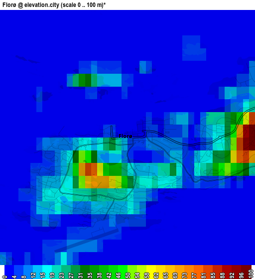 Florø elevation map