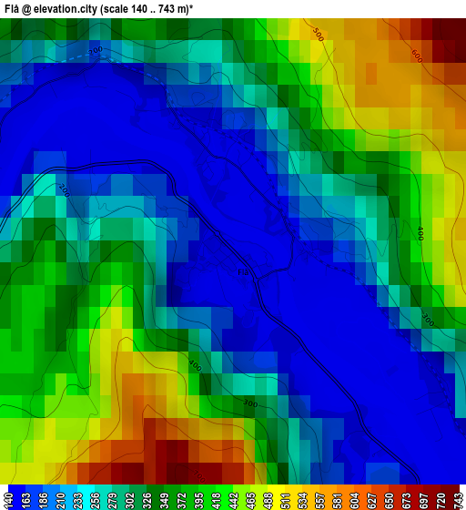 Flå elevation map