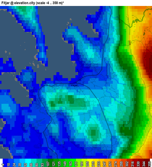 Fitjar elevation map