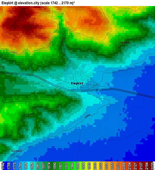 Eleşkirt elevation map