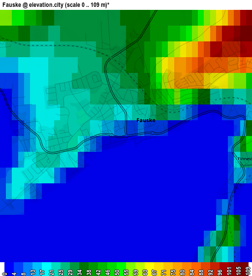 Fauske elevation map