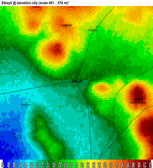 Elbeyli elevation map