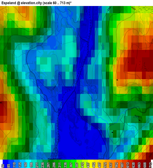 Espeland elevation map