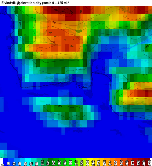 Eivindvik elevation map