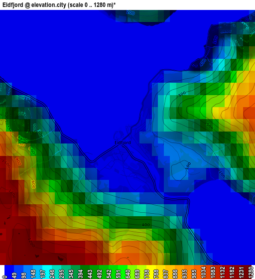 Eidfjord elevation map