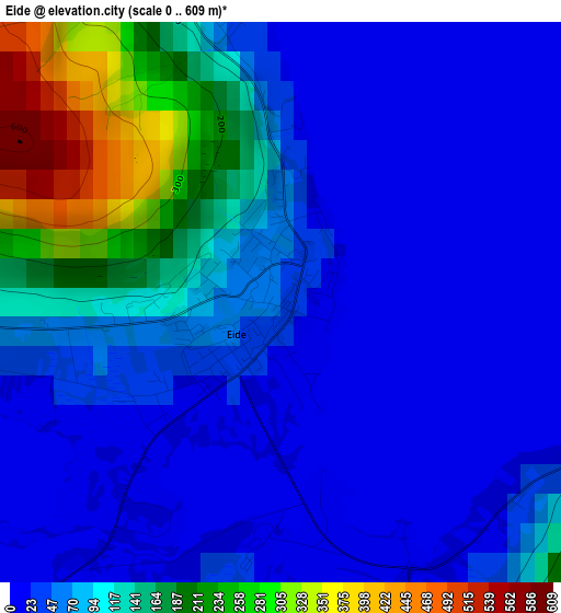 Eide elevation map