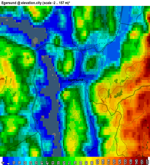 Egersund elevation map