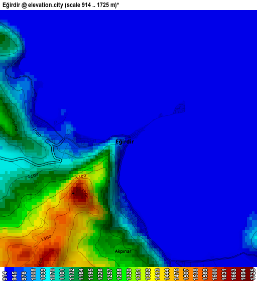 Eğirdir elevation map