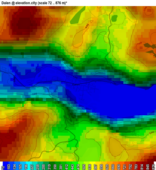 Dalen elevation map