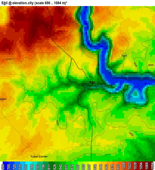 Eğil elevation map