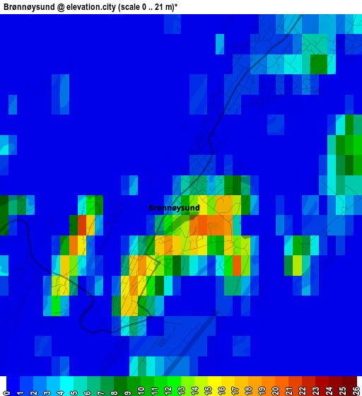 Brønnøysund elevation map