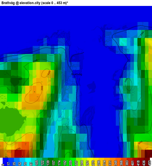 Brattvåg elevation map