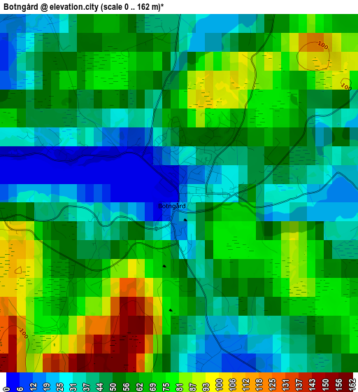 Botngård elevation map