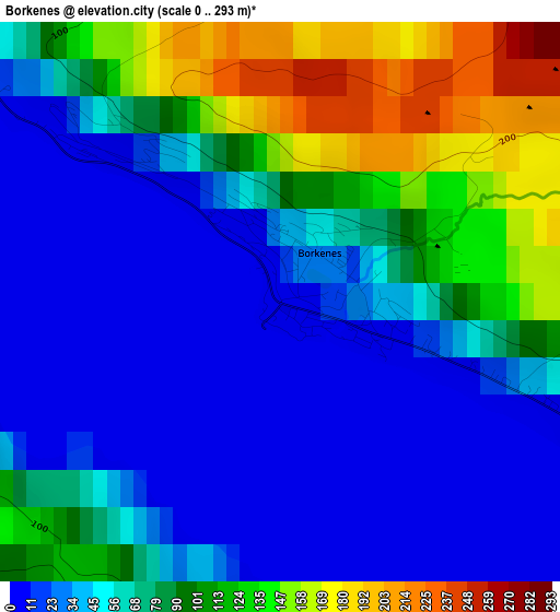 Borkenes elevation map