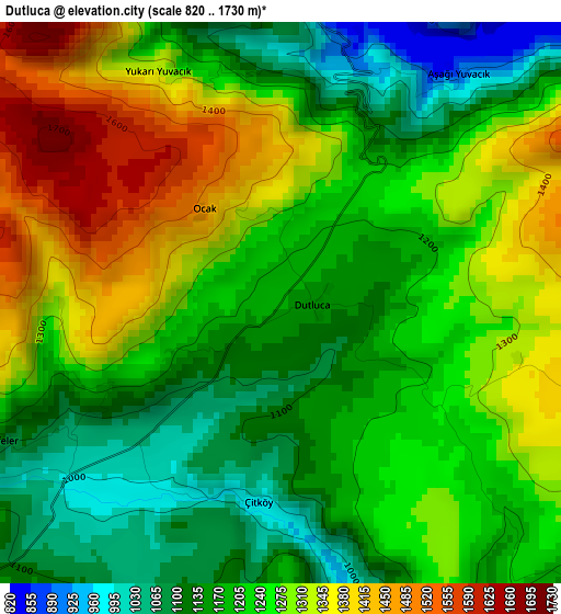 Dutluca elevation map