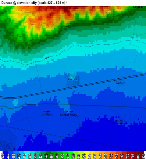 Duruca elevation map