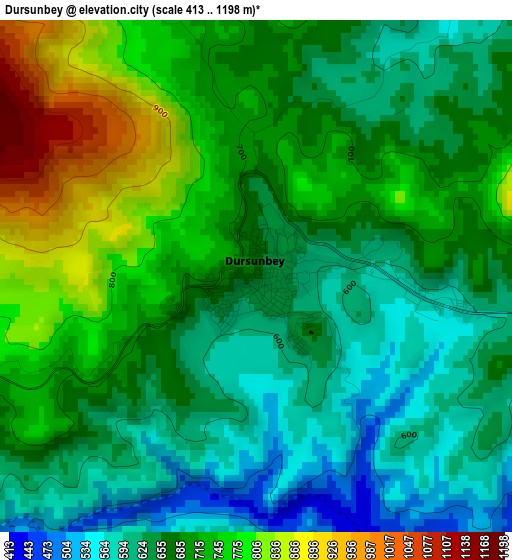 Dursunbey elevation map