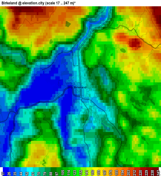 Birkeland elevation map