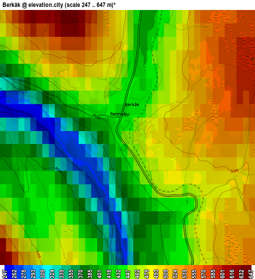 Berkåk elevation map