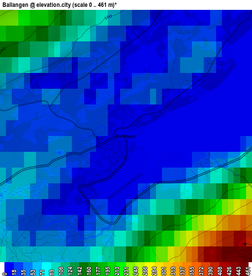 Ballangen elevation map